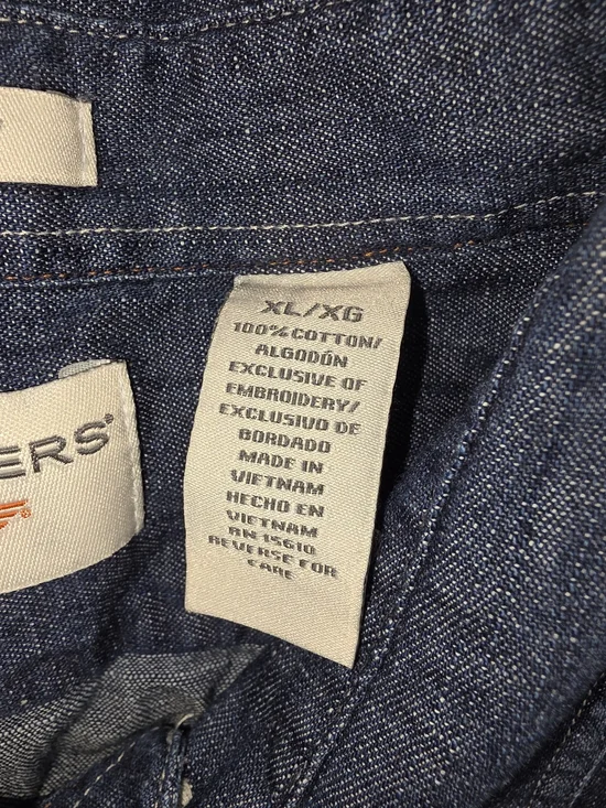 Dockers Classic Fit Dark Denim Shirt - Blue - Picture 4 of 6